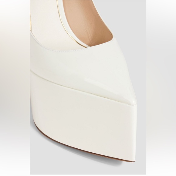 Valentino tan-go pointed toe platform pump in ivory patten leather 165mm 37.5 - Picture 3 of 4